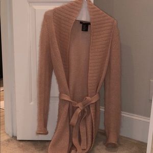 Theory blush pink long sweater/cardigan